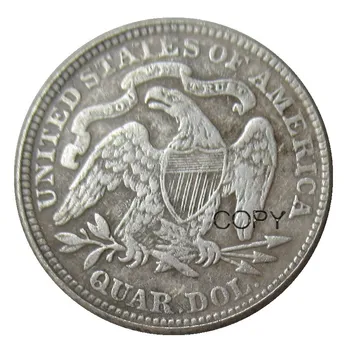 EUA 1883 Sentado Liberdade Trimestre de Dólares de Prata Banhado a 25 Centavos de Cópia de Moeda