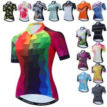 Gradiente de Mulheres de Ciclismo Jersey Camisa de Verão de Bicicleta de Montanha de Roupas Respirável MTB Bicicleta Jersey Tops Pro Equipa de Ciclismo Roupas