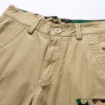 Homens de Shorts de Carga de Camuflagem Homens Tático Shorts Ocasionais do sexo Masculino Calças Curtas Bolsos de Algodão, calças de Moletom Fundos de Roupas Plus Size