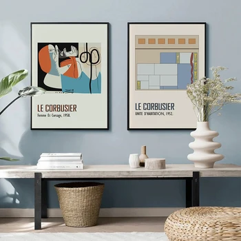 Le Corbusier Imprimir Exposição De Poster Vintage Autrement Resumo Cubismo Estilo De Meados Do Século Moderna Arte De Parede Tela De Pintura, Decoração