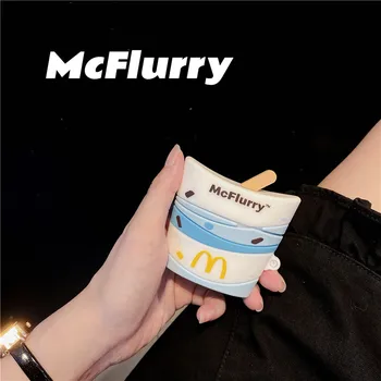 McFlurry Caso para AirPods 1 2 Pro Caixa da Marca de sorvete Soft Silicone sem Fio Bluetooth Fone de ouvido Proteger a Tampa do Coque Acessórios