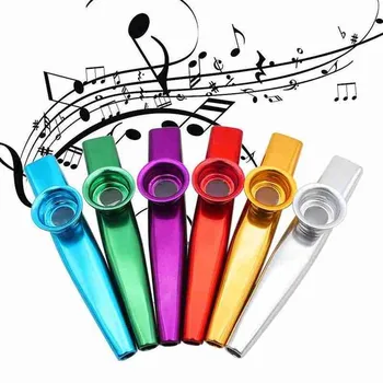 Metal Kazoo Flauta Diafragma Boca, a Flauta, a Gaita Para Iniciantes, Crianças de 6 Adultos Instrumento de cores Presentes Festa do Vento Musical B1Q8