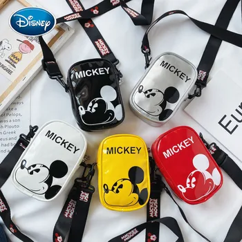 Mickey de Disney do Rato de Crianças Sacos de Patente de Couro Bolsa de Ombro Cartoon Anime Bebê, Bolsa da Moeda Meninas Saco de Mensageiro