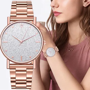 Mulheres Relógio de Ouro Rosa de Montre Femme relojes para mujer Simples Vintage Pequeno de Discagem Quartzo relógio de Pulso Feminino Relógio часы женские