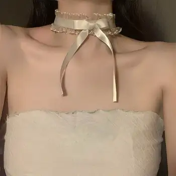 O Coreano Bege De Renda Preta Gargantilha 2021 Nova Moda Jóias Elegante Femme Collares