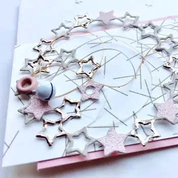 O círculo de Estrelas de Corte de Metal Morre Estêncil DIY Scrapbooking Álbum Carimbo de Papel Cartão em Relevo de Artesanato Decoração 449C
