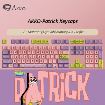 Original AKKO Patrick PBT de Dupla Injeção de Tamanho Completo 138 Keycaps Definido para o Teclado Mecânico JDA 61 68 87 104 NÓS layout inglês