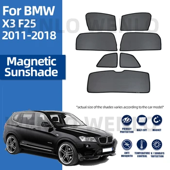 Para BMW X3 F25 2011-2018 Ímã Interior do Carro pára-Sol de Frente da Janela Traseira Protetor solar de Vidro Sombreado Cortina de Cobertura