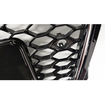 Para RS4 Frente de Estilo Esporte de Malha hexagonal de Favo de mel Capa Grade Cromado Preto para Audi A4/S4 B8.5 2013-2016 carro-acessórios styling