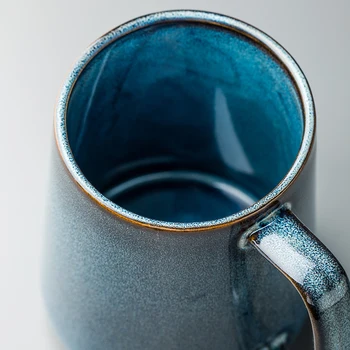 Sydney Azul Europeia Copo De Água De Grande Capacidade Nórdicos Cerâmica Xícara De Café, Caneca Potável Em Casa O Pote Da Barriga Da Copa Do Macho