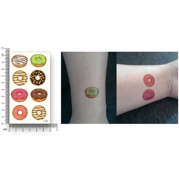 Tatuagem de Etiquetas de Transferência de Água Fake tattoos Descartável Impermeável Temporária Adesivos de desenhos animados Hamburger Criança Crianças etiqueta da Cor
