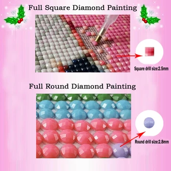 Total de Broca Quadrado Redondo Bordado de Diamante 5D Nórdicos cor-de-Rosa Peônia Flor Diy Diamante Pintura de Diamante Mosaico de Ponto de Cruz, Kit de Presente