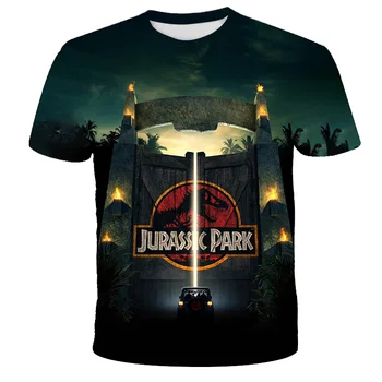 Verão Tops do Bebê Roupa de Meninos Jurassic Park camisa de T de Crianças Engraçado Dinossauro Camiseta Impressa do Cartoon Criança Crianças Casual Tops