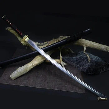 Wakizashi/Katana Real Steel Samurai Japonês Espadas Mão De Forjamento 1060 Aço De Alto Carbono Full Tang Lâmina De Decoração De Casa