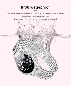 Willgallop cravejado de Diamantes LW20 Smartwatch Linda Aço Elegante das Mulheres Relógio Pulseira de Fitness frequência Cardíaca Menstrual Lembrete