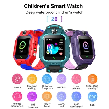 Z6 Smart Watch Crianças smart watch LBS SOS Chamada Local Finder Localizador Tracker inglês 2G de Telefone de Chamada de 2020 Crianças Smartwatch