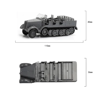 1/72 4D Tanque Sd.Kfz.251 SD.KFZ.7/2 SD.KFZ.7/2 Meia-Pista Veículo Modelo Militar da segunda guerra mundial Enigma de Construção de Brinquedos Educativos Presentes