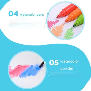 150 Pcs/Set Ferramenta de Desenho Kit com Caixa de Pintura a Pincel Arte Marcador de Água Colorida, lápis Crayon Kids Presente DIY Ferramenta de Desenho
