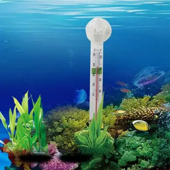 1pc Aquário de Vidro Termómetro Preciso 0-44 Graus Medida de Sucção Temperatura Celsius Copo de Água Potente Submersível sagacidade I9R5
