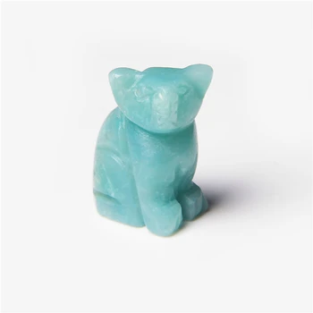 1PC Natural de Pedra Esculpida Gato Animal Ornamentos Agat Unakite Cristal Quartzs de Pedra de Artesanato Casa de Estilo Fengshui Riqueza Figurine