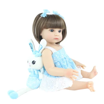 48 CM e 55 CM, Full Silicone Reborn Baby Doll Brinquedos Para a Menina de Vinil Princesa Bebês de Presente de Aniversário Bonecas as Crianças Banhar-Brinquedo