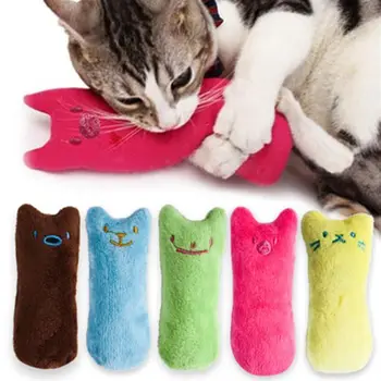 A dentição catnip игрушки divertido e interativo de pelúcia brinquedo do gato pet gatinho de mascar vocal brinquedo pequeno polegar gato catnip acessórios