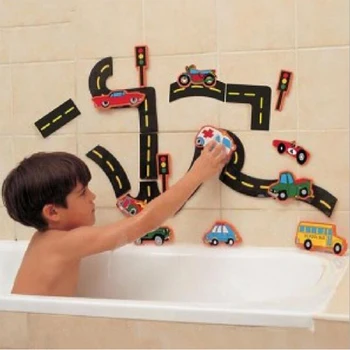 Baby Puzzle Banheira de Brinquedo Macio EVA Colar Maneira de jogar flexível Pista de Estrada de Carro Vara Cognitivo jigsaw casa de Banho Educação infantil Criança Brinquedos