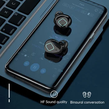 BKM Bluetooth Fones de ouvido 5.1 4000mAh Caixa de Carregamento sem Fio de Fone de ouvido 9D Estéreo de Esportes Impermeável Fones de ouvido Fones de ouvido Com Microfone