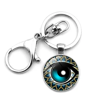Deuses egípcios Poder do Olho de Cristal Chaveiro de Metal Lagosta Fivela de Jóias Encantos Olho de Horus Amuleto Símbolo Titular da Chave Chaveiro