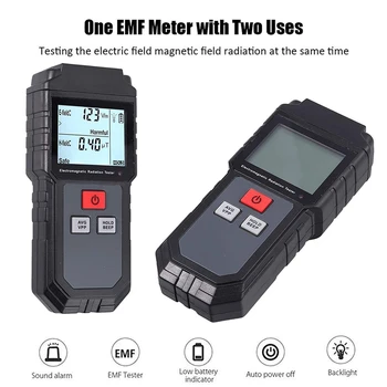 EMF Radiação Eletromagnética Testador de Mão Digital LCD Detector EMF Grande Testador para o Office Exterior Caça Fantasmas
