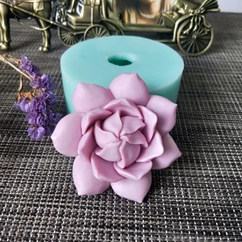 HC0111 PRZY 3D Flor de Peônia Rosa Molde de Silicone Sabão Molde de Vela Aroma Moldes de fabricação de Sabão Molde de Resina de Argila do Molde