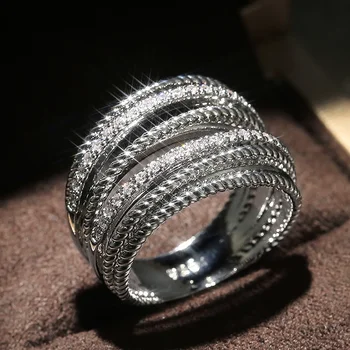 Huitan de Luxo Cruz de Noiva, Casamento, Anéis de Especial interesse Deslumbrante Cristal CZ Pedra Simples e Elegantes Mulheres da Moda Jóias Anéis