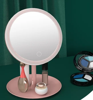 LED Espelho de Maquiagem Feminino Dormitório Estudantil de Beleza Espelho Com iluminação, a Luz de Preenchimento de área de Trabalho Eléctrico Portátil Dobrável Espelho de maquilhagem