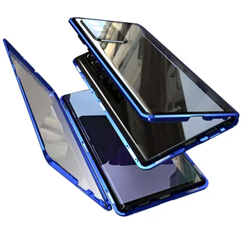 Magnética da Câmara de proteção de 360 para Samsung Galaxy Nota 20 Ultra S21 Ultra Plus S20 fe capa Funda Metal Vidro Casos