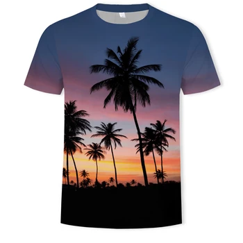 Moda verão para os homens e mulheres de T-shirts 3D floresta beleza impressão casual T-shirt de roupas Asiáticas tamanho S-6XLT camisa