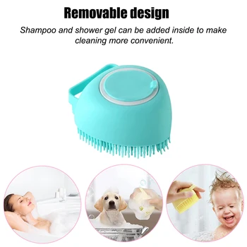 O Cabelo do bebê de Lavar Pincel de Silicone Massagem na Cabeça de Escova de Dispensação Duche couro Cabeludo Massageador para Cão de Estimação Shampoo da Escova