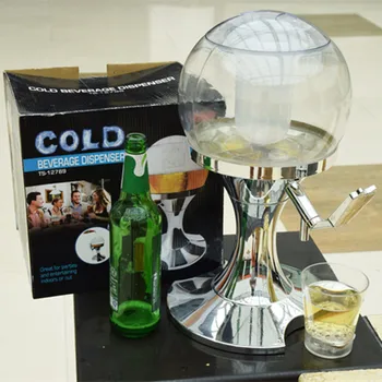 Portátil Núcleo de Gelo na Forma de Bola de Dispensador de Bebida Prático Recipiente de Aço Inoxidável Durável Cerveja Fria Torre de Bico ZM1016
