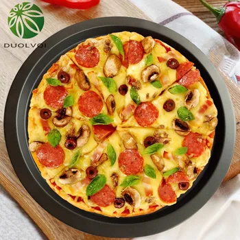 Prática de Pizza Holey Bandeja Antiaderente Pizza Assadeira Bandeja Pesada do Aço de Carbono Rodada de Cozimento do Prato de Pizza Assar Ferramenta de 35*1,7 cm