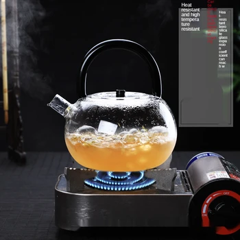 Resistente ao calor e vidro resistente ao calor de feixe pote chaleira a ferver flor de chá de panela elétrica de cerâmica de forno filtro especial bule de chá