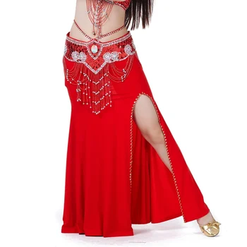 Sexy Mulheres Profissionais de Dança do Ventre, Traje Vestido Com Fenda Modal de Algodão Saia Vestidos de 7 Cores L4 KR2