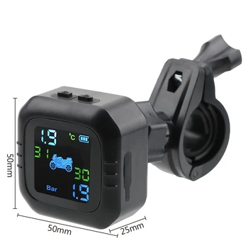 Temperatura do pneu Monitoramento do Sistema de Alarme sem Fio da Motocicleta TPMS Display LCD de Carregamento USB Moto de Pressão dos Pneus