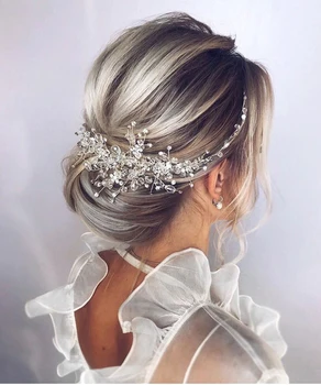 Vintage Rosa de ouro, bodas de Prata Acessórios de noiva headwear de Cristal Brilhante pente de Cabelo Elegante banquete para as mulheres, os acessórios de cabelo