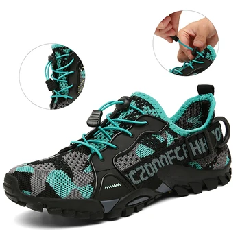 YSOKRAJ Marca de Água Respirável Sapatos Para Homens de Escalada, Caminhadas Montante Sapatos de Homens Exterior, Praia, Natação, Tênis de pés Descalços Tênis