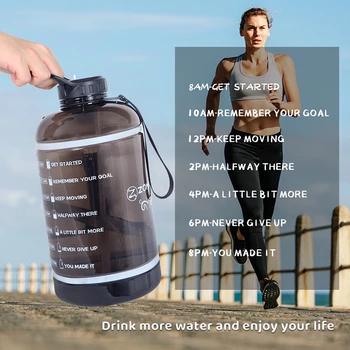 ZOMAKE Galão de Garrafa de Água(128OZ) com Marcador de Tempo & Palha, Motivacional Jarro de Água Livre de BPA Estanque Grandes Garrafas de Água para o Fi