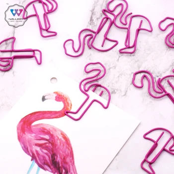 10pcs Flamingo cor-de-Rosa de Metal em Forma de Clip de Papel de Animais de Clipes de Papel para Livro de papel de carta Festa de Casamento de DIY, decoração de suprimentos