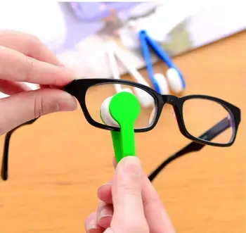 1pc Mini lado de Dois Óculos Escova de Microfibra Portátil Óculos Limpador de Vidros Limpeza de Rub de Óculos Limpador de Pincel Tela Rub