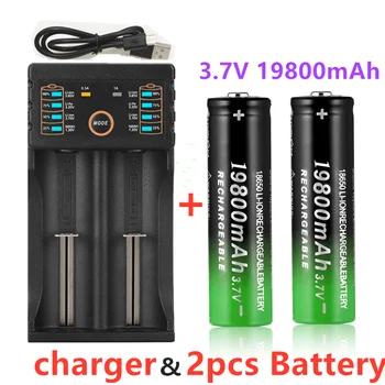 2021 Novo 18650 Baterias de Lítio 18650 Lanterna Recarregável-Bateria De 3,7 V 19800 Mah para a Lanterna + carregador USB