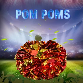 2pcs Metalizado Torcida Pom Poms Aeróbica Show de Dança Mão Flores Cheerleader Pompons para o Futebol jogo de Basquete Pompon