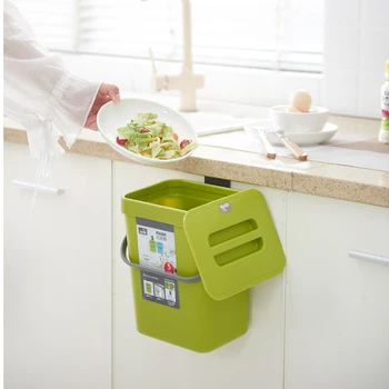 3/5/7L/12L de Resíduos de Plástico Bin Porta do Armário de Cozinha Pendurados lixeira Lixeira Lixeira Parede do Banheiro de Lixo Balde do Lixo