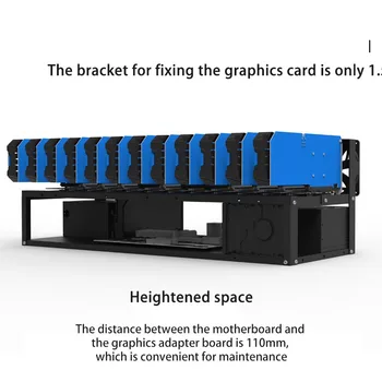 6 Cartões de 8 Cartões de 12 Cartões Gráficos de Cartão de Suporte de Fixação Abrir Fonte de Alimentação Dupla GPU da Placa Gráfica de Refrigeração Quadro de Fixação de Quadro
